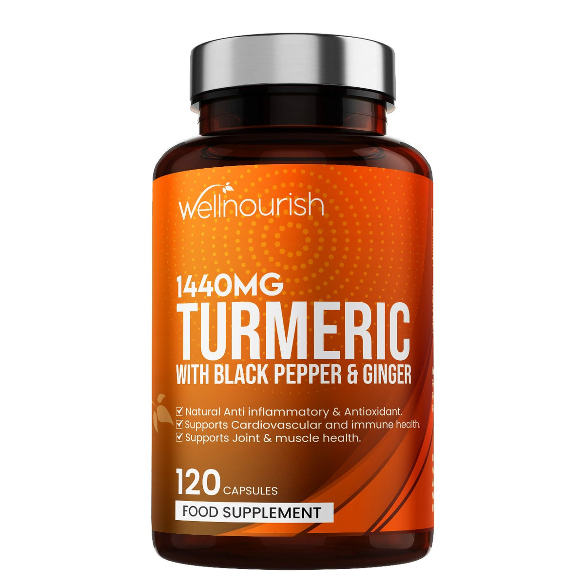 Wellnourish Turmeric + Black Pepper + Ginger 1440MG 120 Capsules