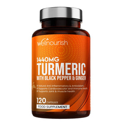 Wellnourish Turmeric + Black Pepper + Ginger 1440MG 120 Capsules